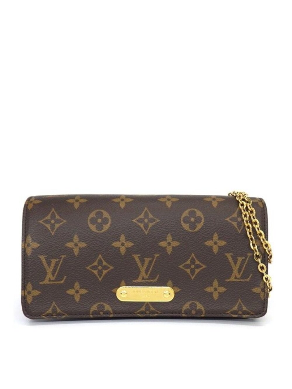 Louis Vuitton Shoulder Bag Wallet on Chain Lily Monogram Canvas Gold